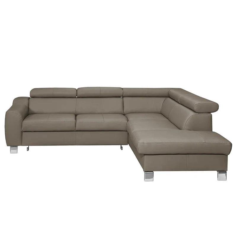 Avaiya Leather Corner Sofa with Ottoman - Ouch Cart 