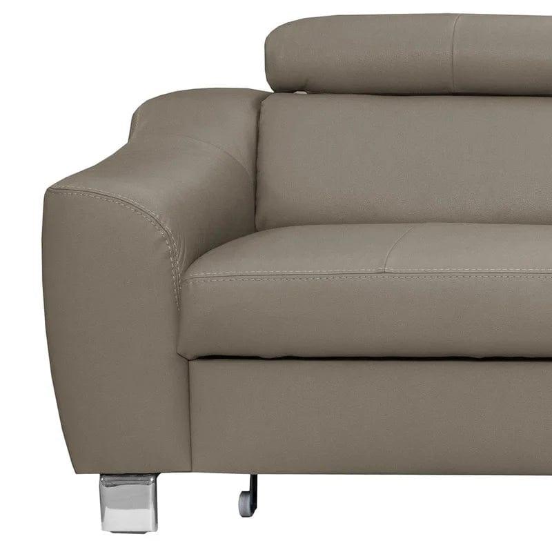 Avaiya Leather Corner Sofa with Ottoman - Ouch Cart 