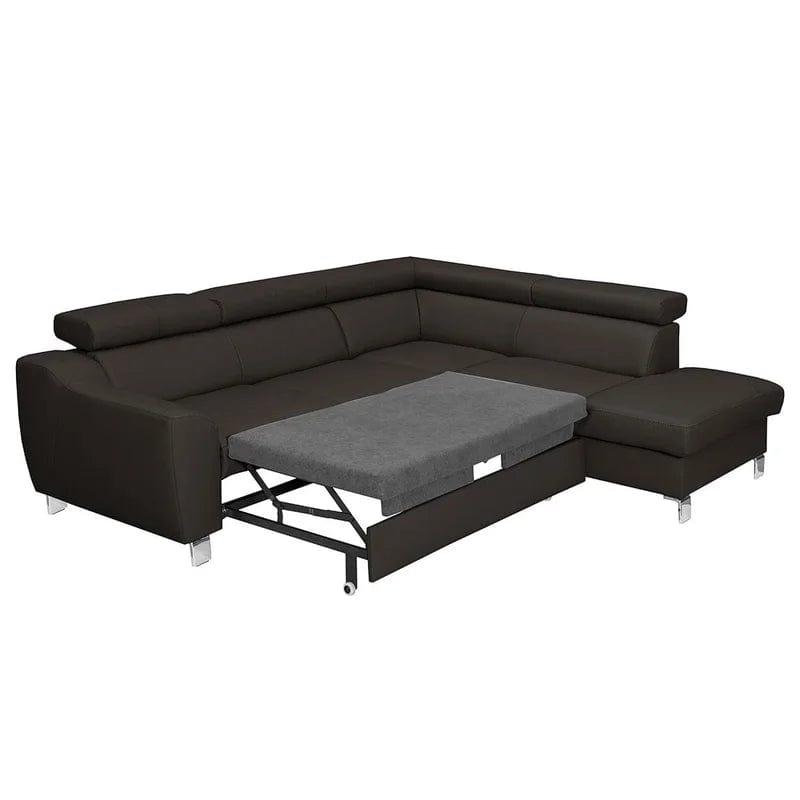 Avaiya Leather Corner Sofa with Ottoman