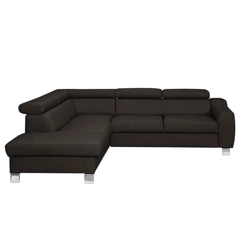 Avaiya Leather Corner Sofa with Ottoman - Ouch Cart 