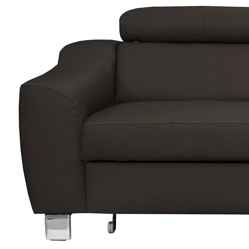 Avaiya Leather Corner Sofa with Ottoman - Ouch Cart 