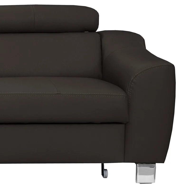 Avaiya Leather Corner Sofa with Ottoman - Ouch Cart 