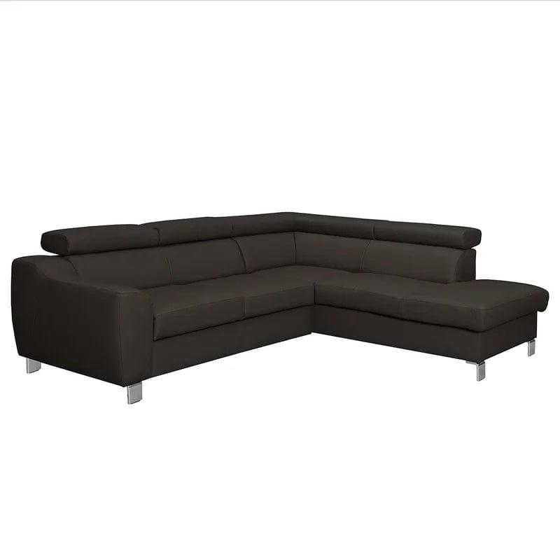 Avaiya Leather Corner Sofa with Ottoman - Ouch Cart 