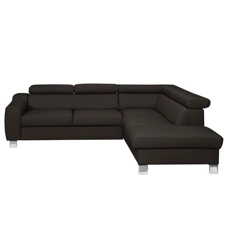 Avaiya Leather Corner Sofa with Ottoman - Ouch Cart 