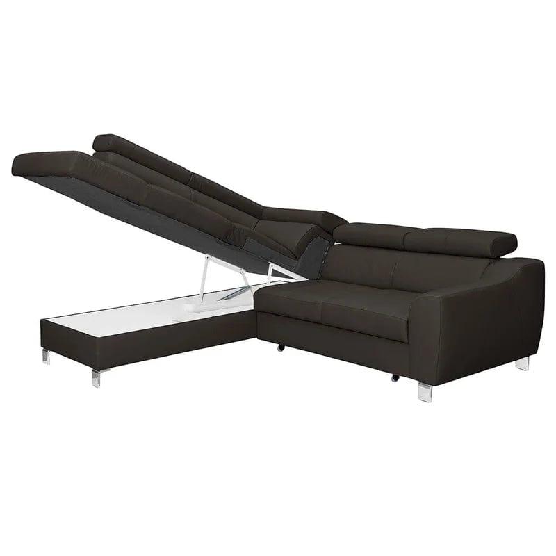 Avaiya Leather Corner Sofa with Ottoman - Ouch Cart 
