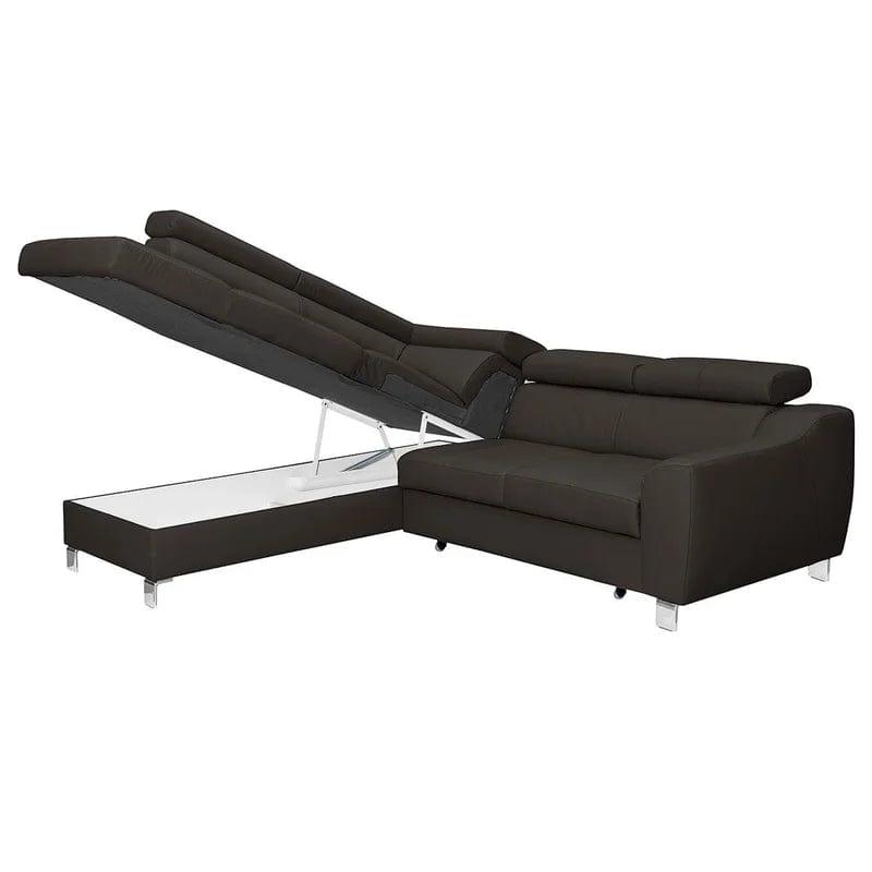 Avaiya Leather Corner Sofa with Ottoman