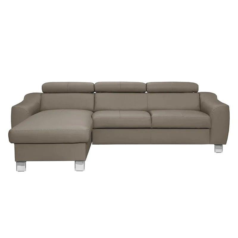 Avaiyah Leather Corner Sofa with Longchair