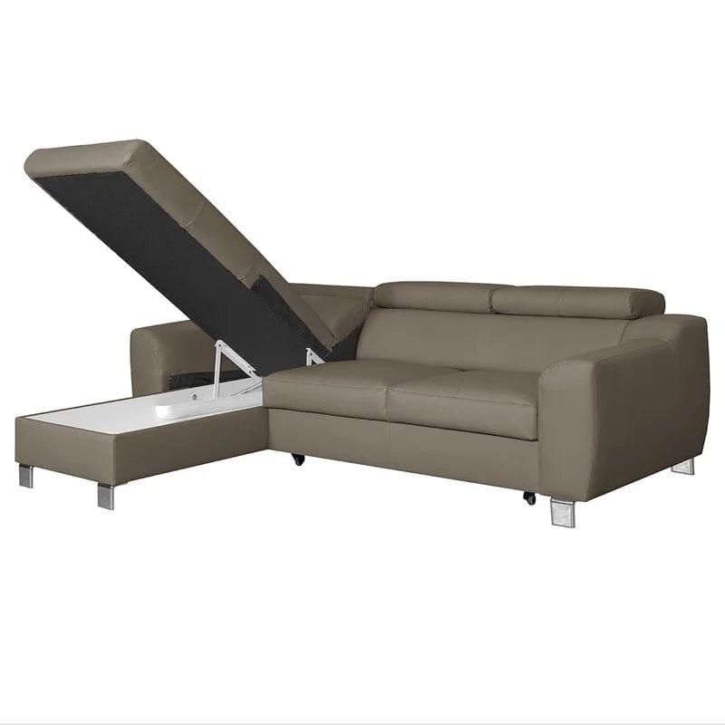 Avaiyah Leather Corner Sofa with Longchair