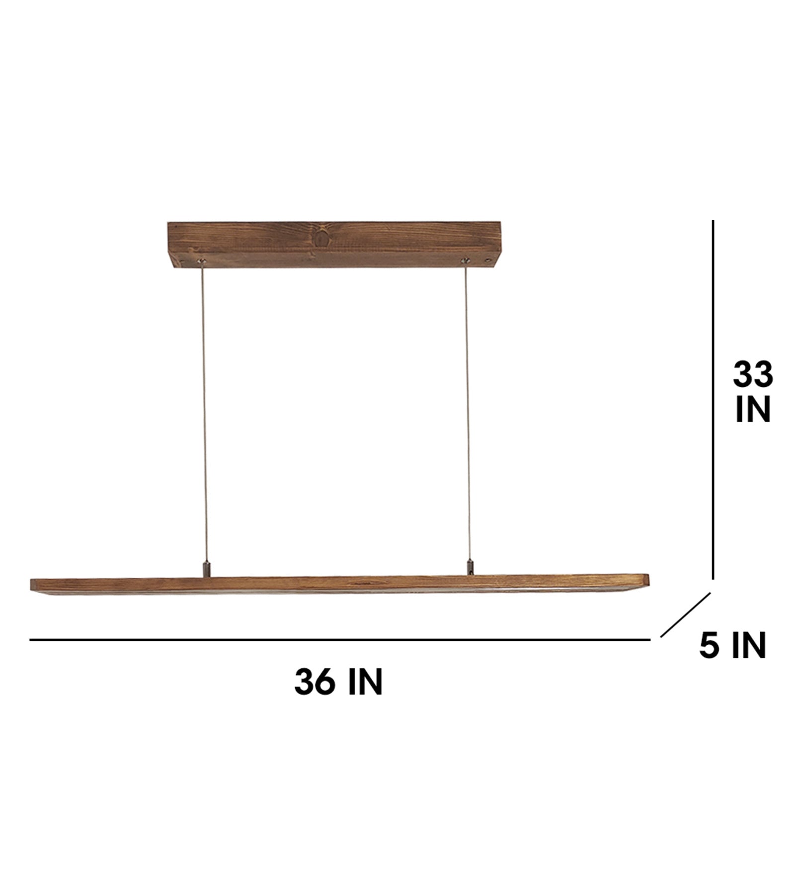 Brigitte 48 Brown Wooden LED Hanging Lamp