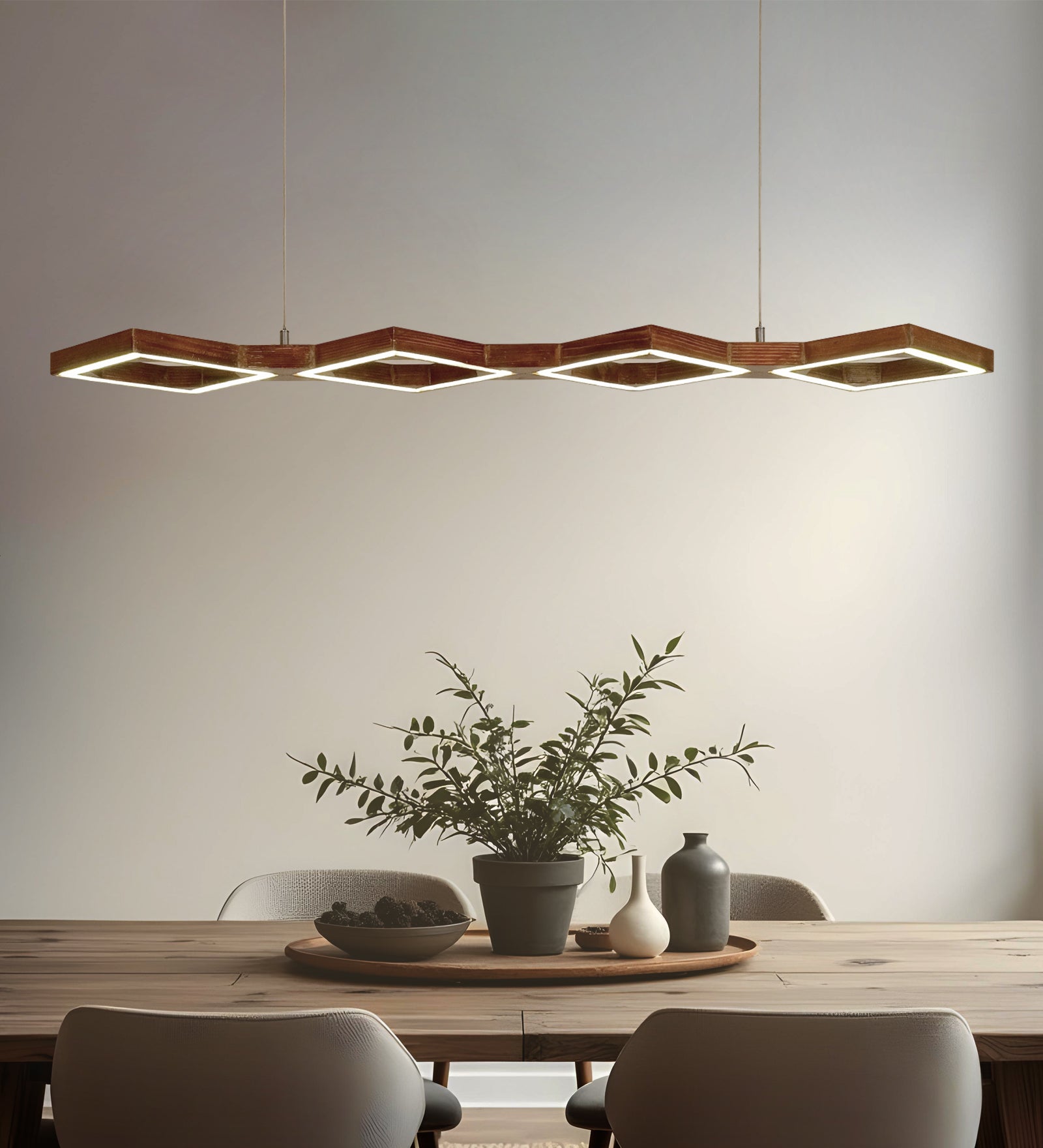 Awry 36 Brown Wooden LED Hanging Lamp