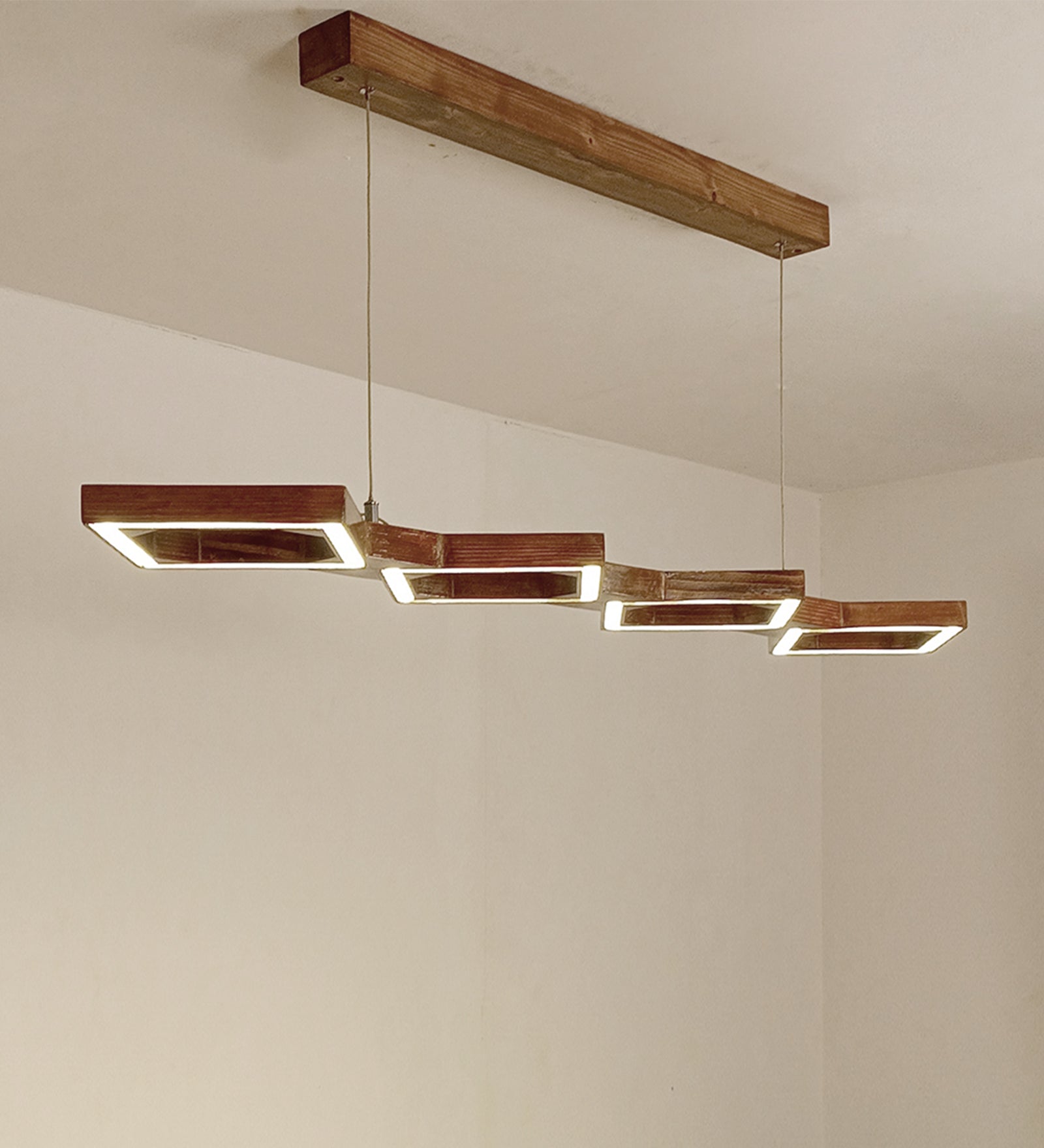 Awry 36 Brown Wooden LED Hanging Lamp