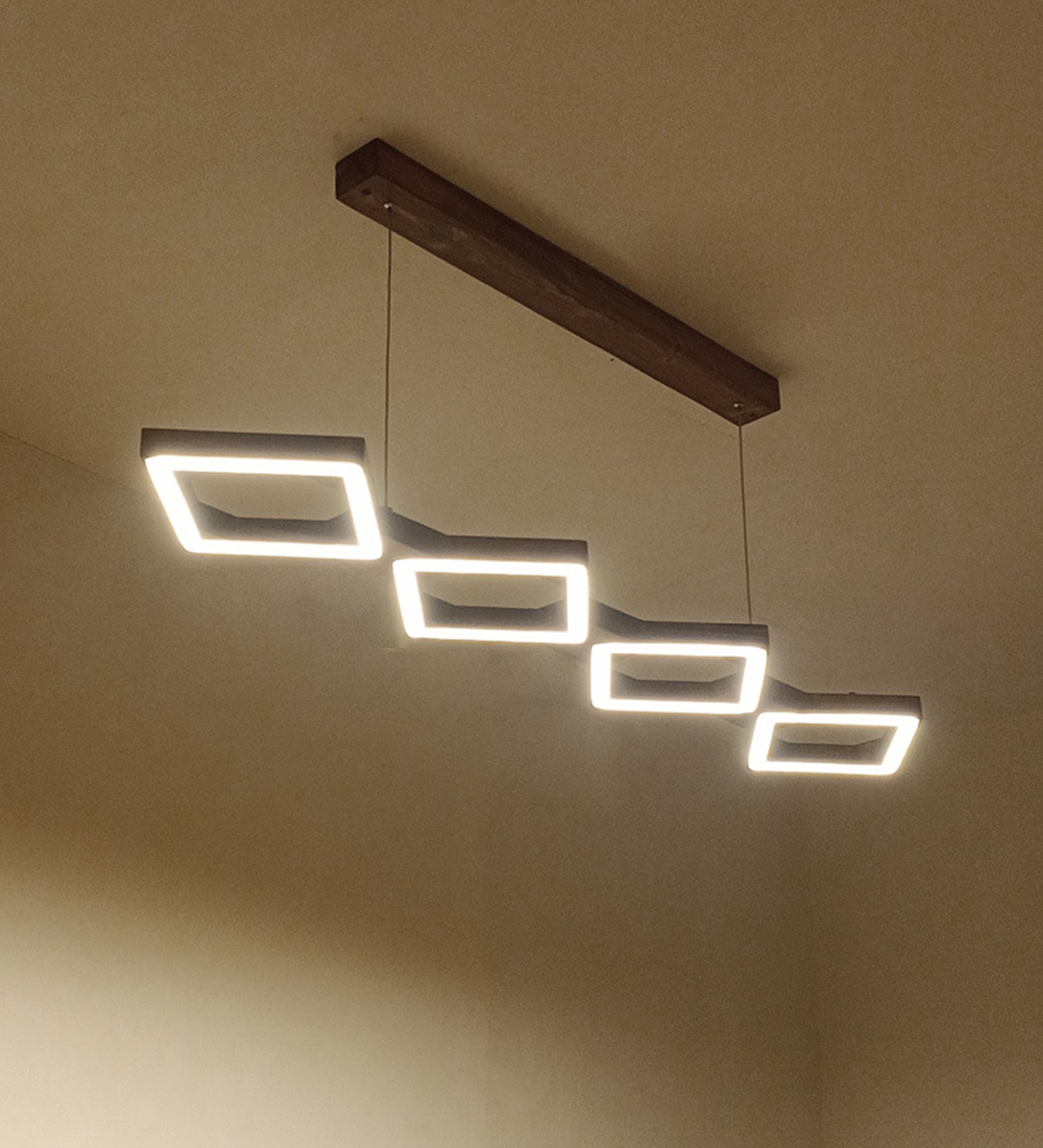 Awry 36 Brown Wooden LED Hanging Lamp