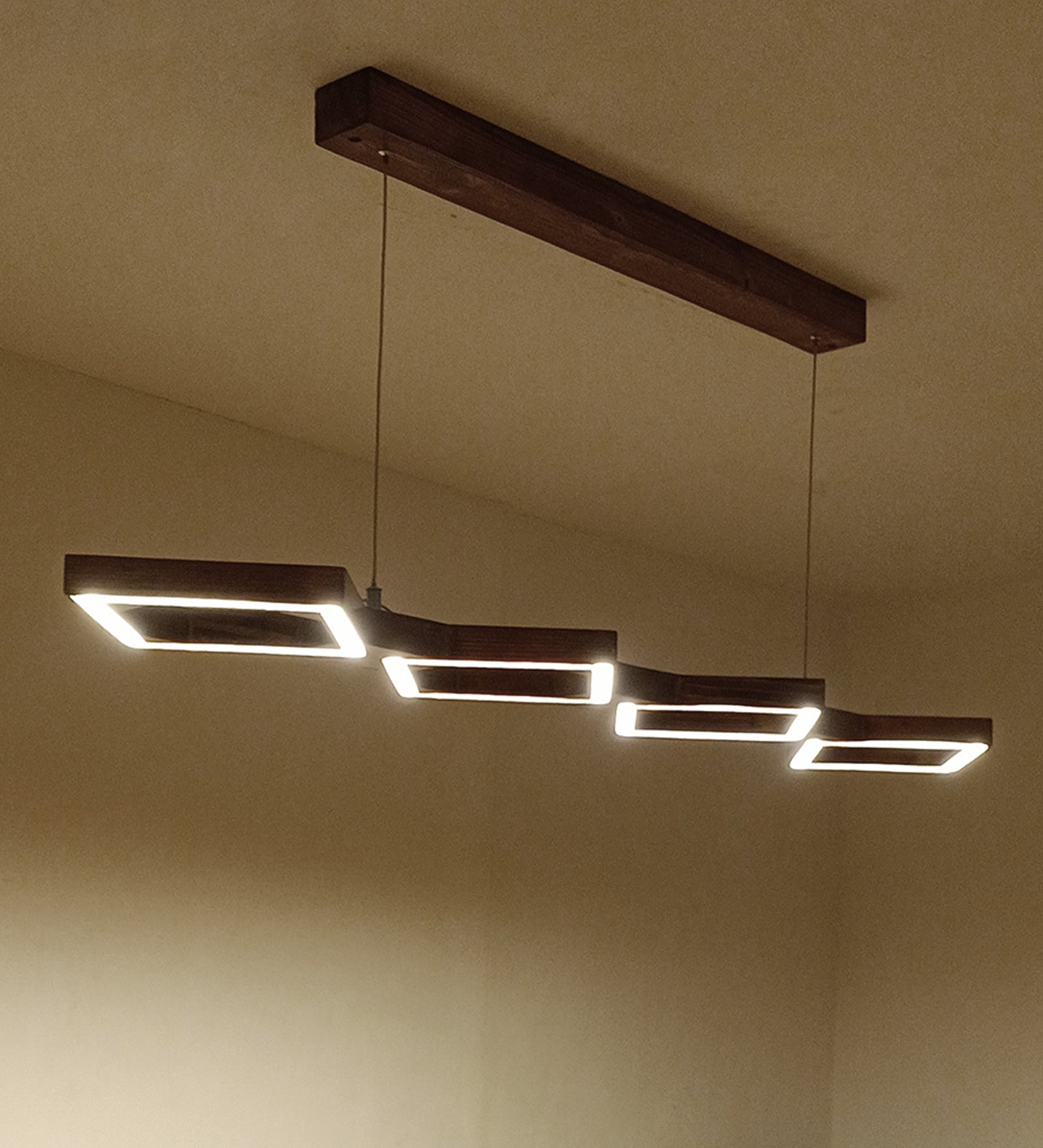 Awry 36 Brown Wooden LED Hanging Lamp