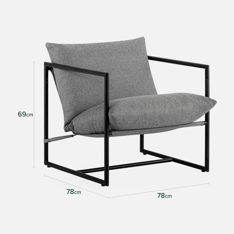 Aydeen Modern Metal Armchair with Comfy Foam Cushions - Ouch Cart 