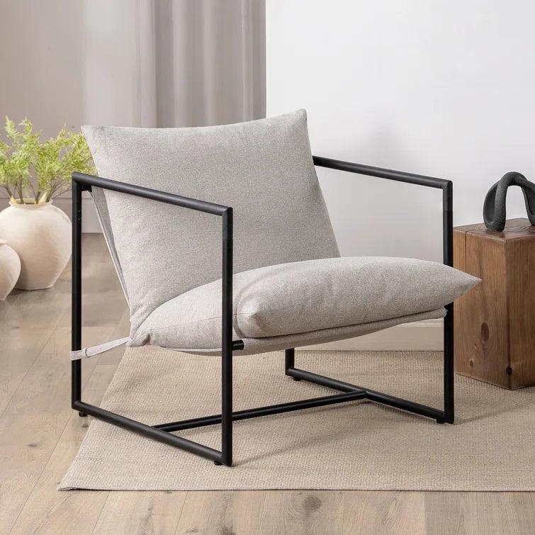 Aydeen Modern Metal Armchair with Comfy Foam Cushions - Ouch Cart 