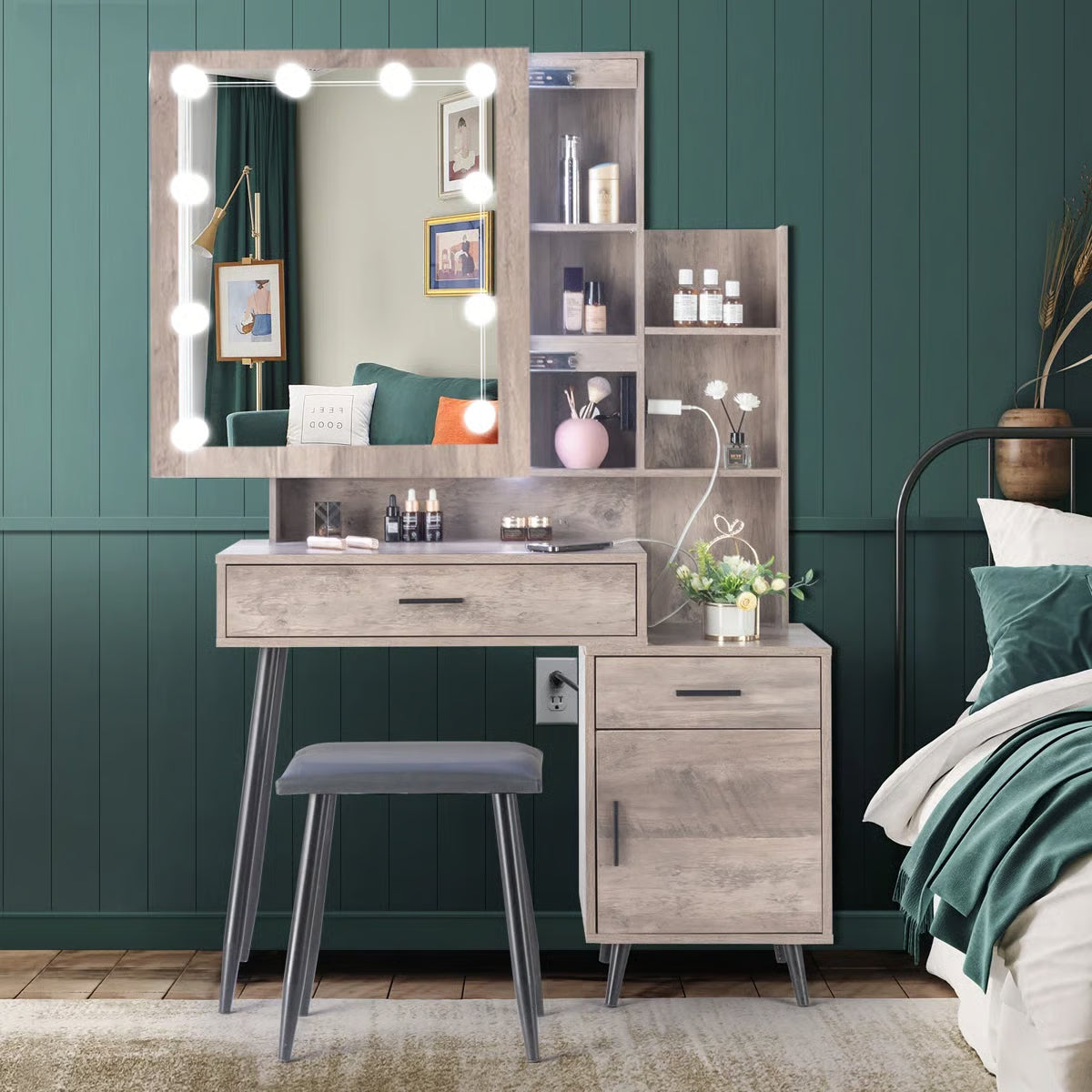Aynsley Makeup Vanity Table – Compact and Stylish Storage