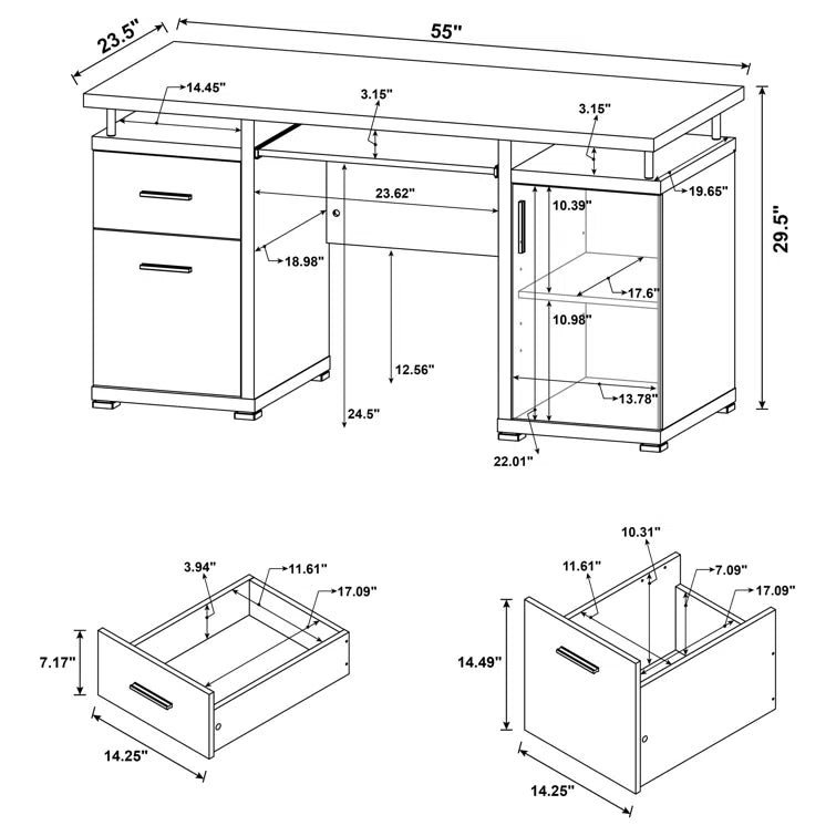 "Modern Focus: Sleek Computer Desk for a Streamlined Workspace