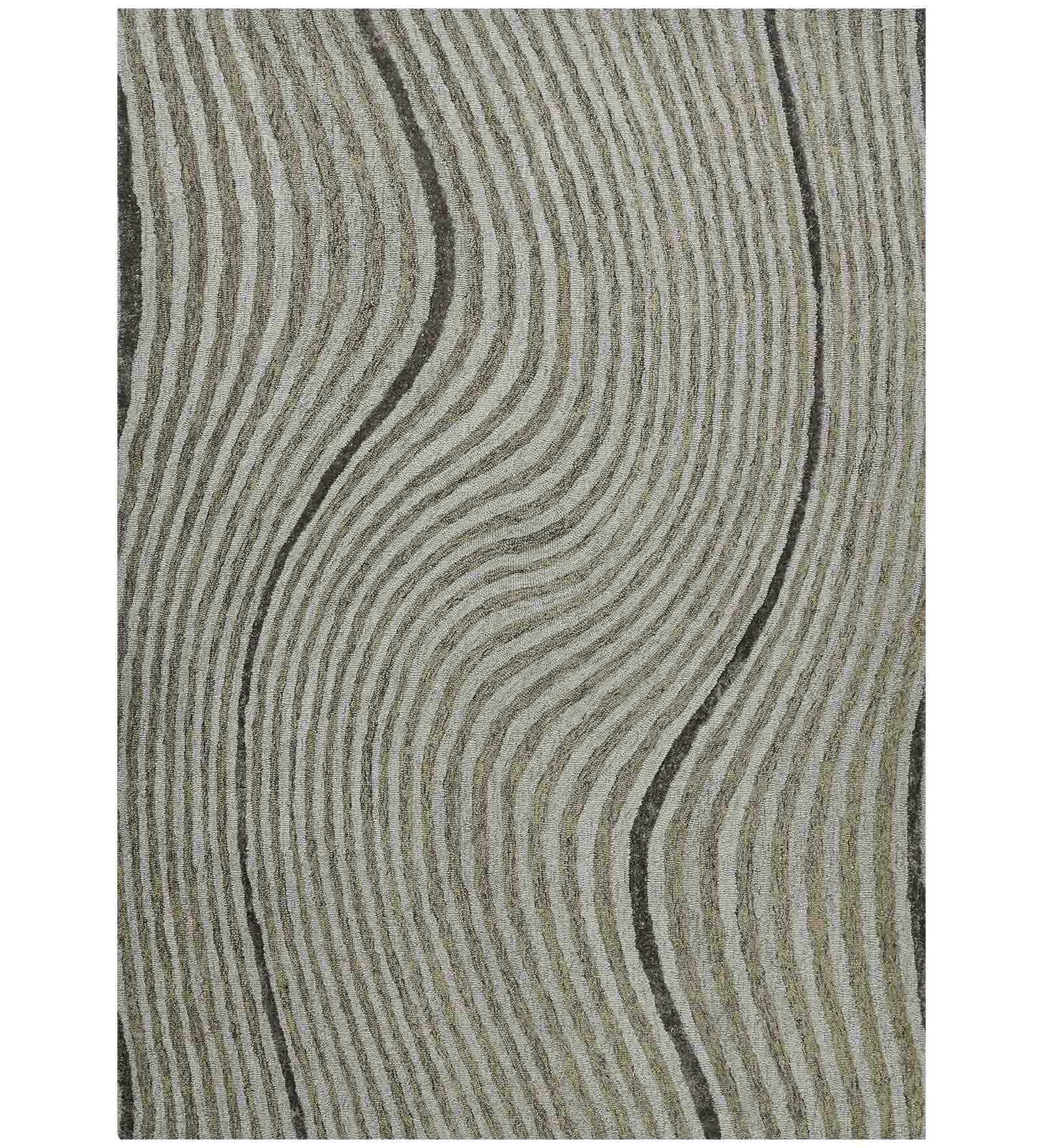 IRON Wool & Viscose Canyan 4x6 Feet Hand-Tufted Carpet - Rug - Ouch Cart 