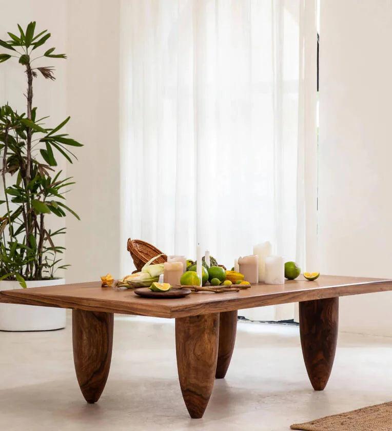 Solid wood Coffee Table In Brown Colour - Ouch Cart 