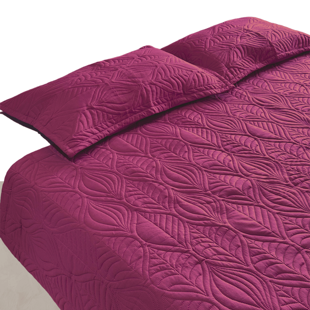 Wine Leaf Quilted bedspread - Ouch Cart 