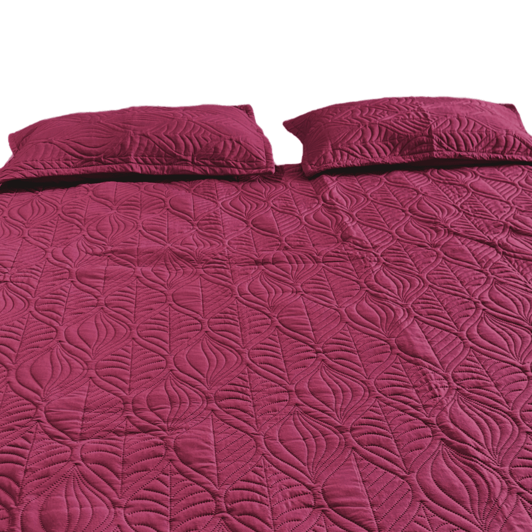 Wine Leaf Quilted bedspread - Ouch Cart 