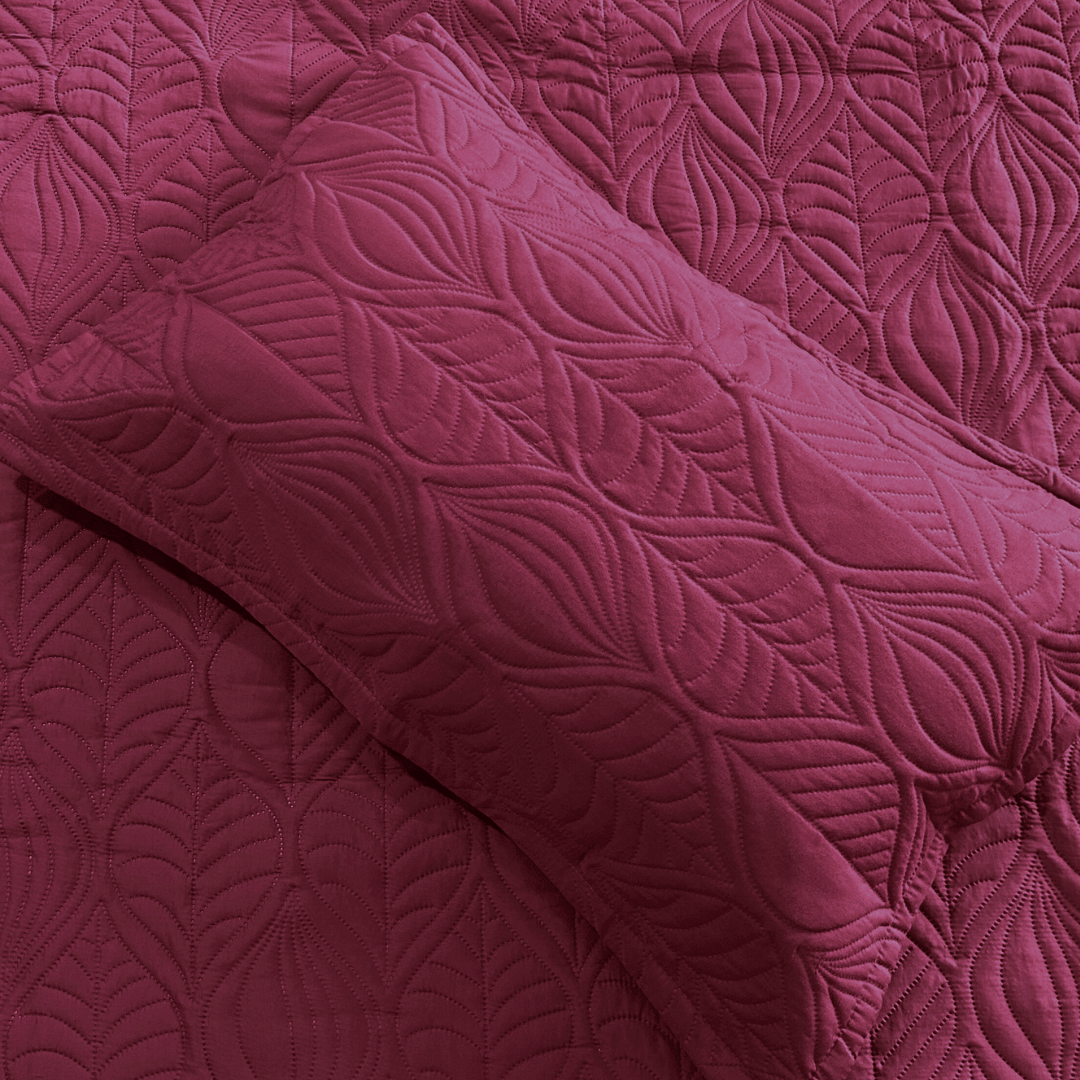 Wine Leaf Quilted bedspread - Ouch Cart 