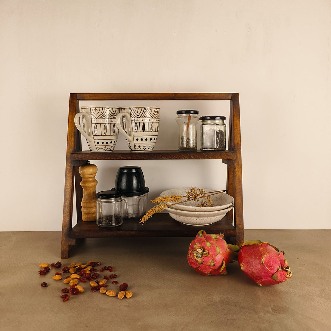 BEATRICE Wooden Shelf Ladder | OUCH CART | Kitchen rack 