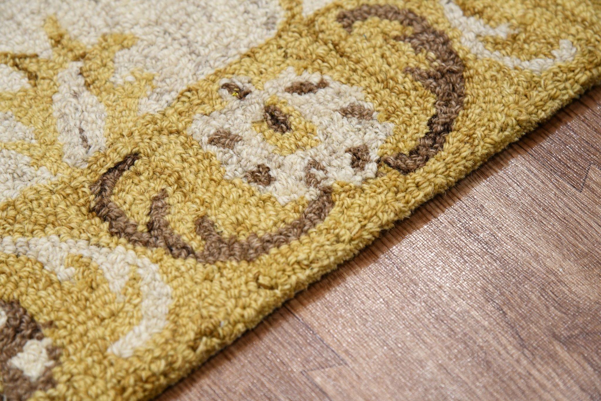 Gold Wool Romania 5x8 Feet Hand-Tufted Carpet - Rug - Ouch Cart 