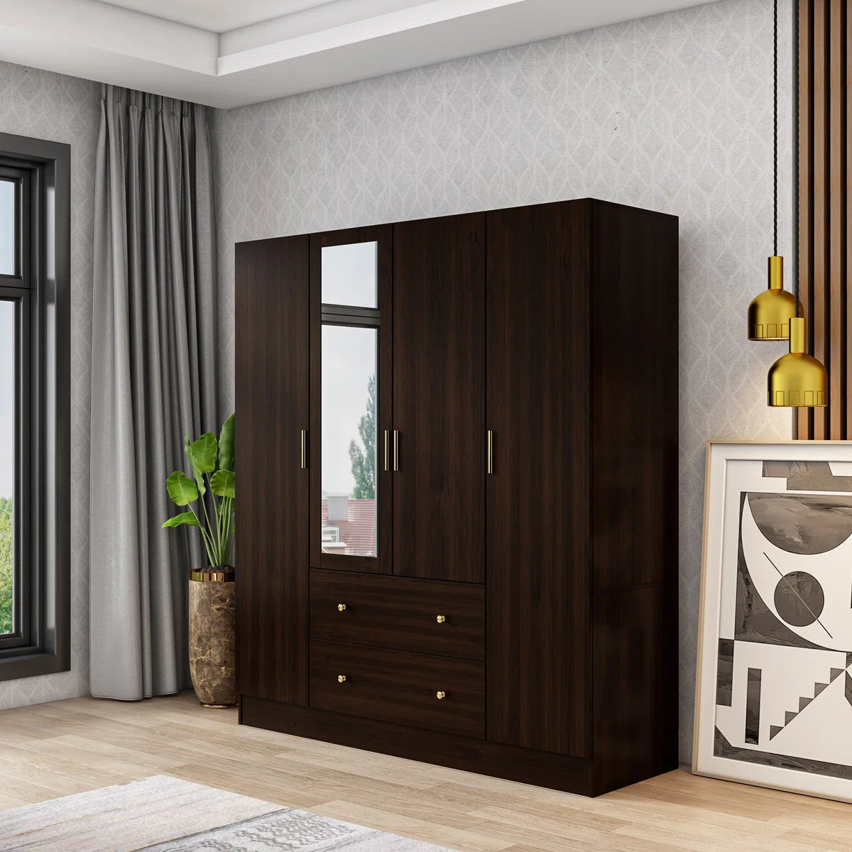 Ragin 70.9'' 4 Door Wardrobe