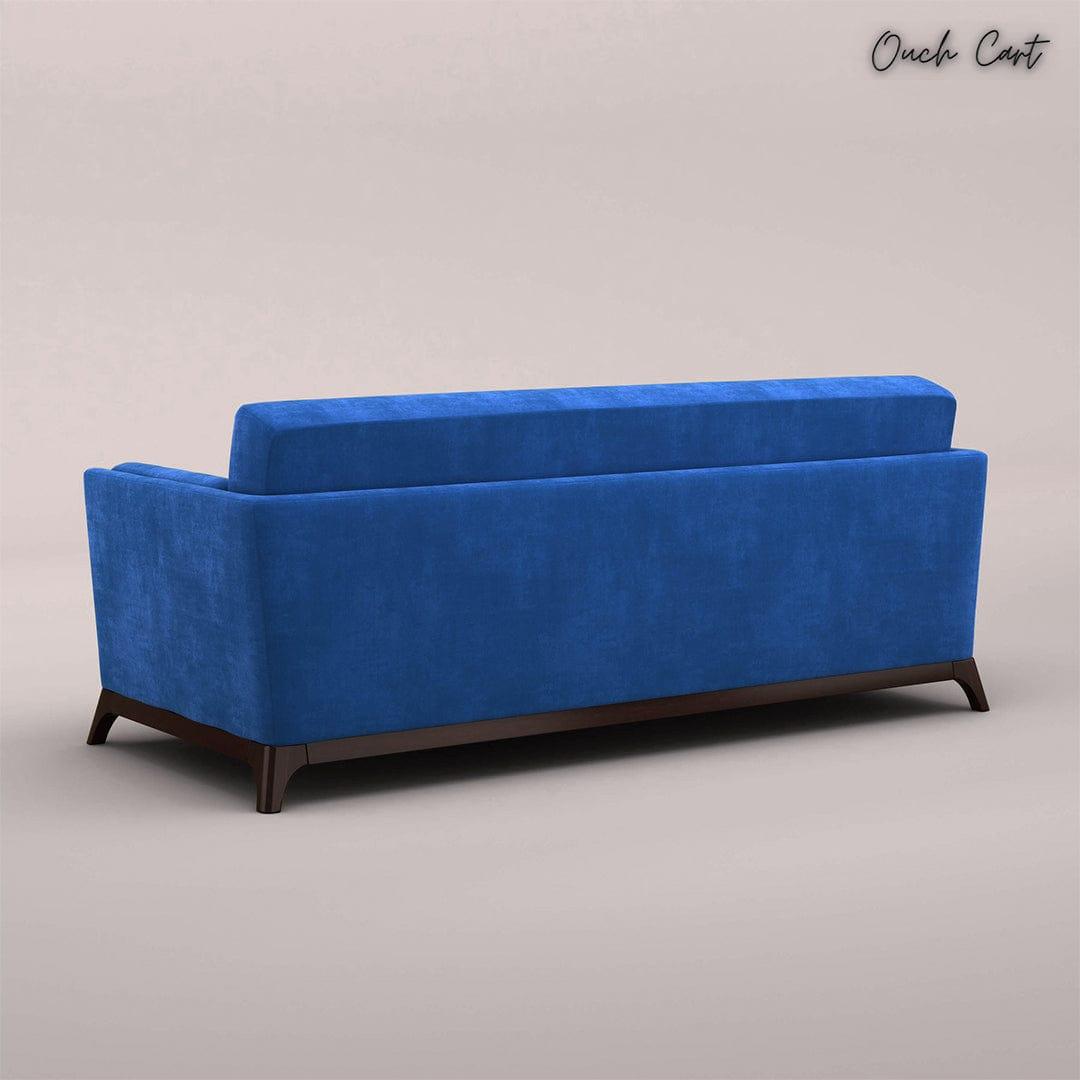 BRUNO 3 SEATER SOFA (VELVET, ROYAL BLUE) - Ouch Cart 