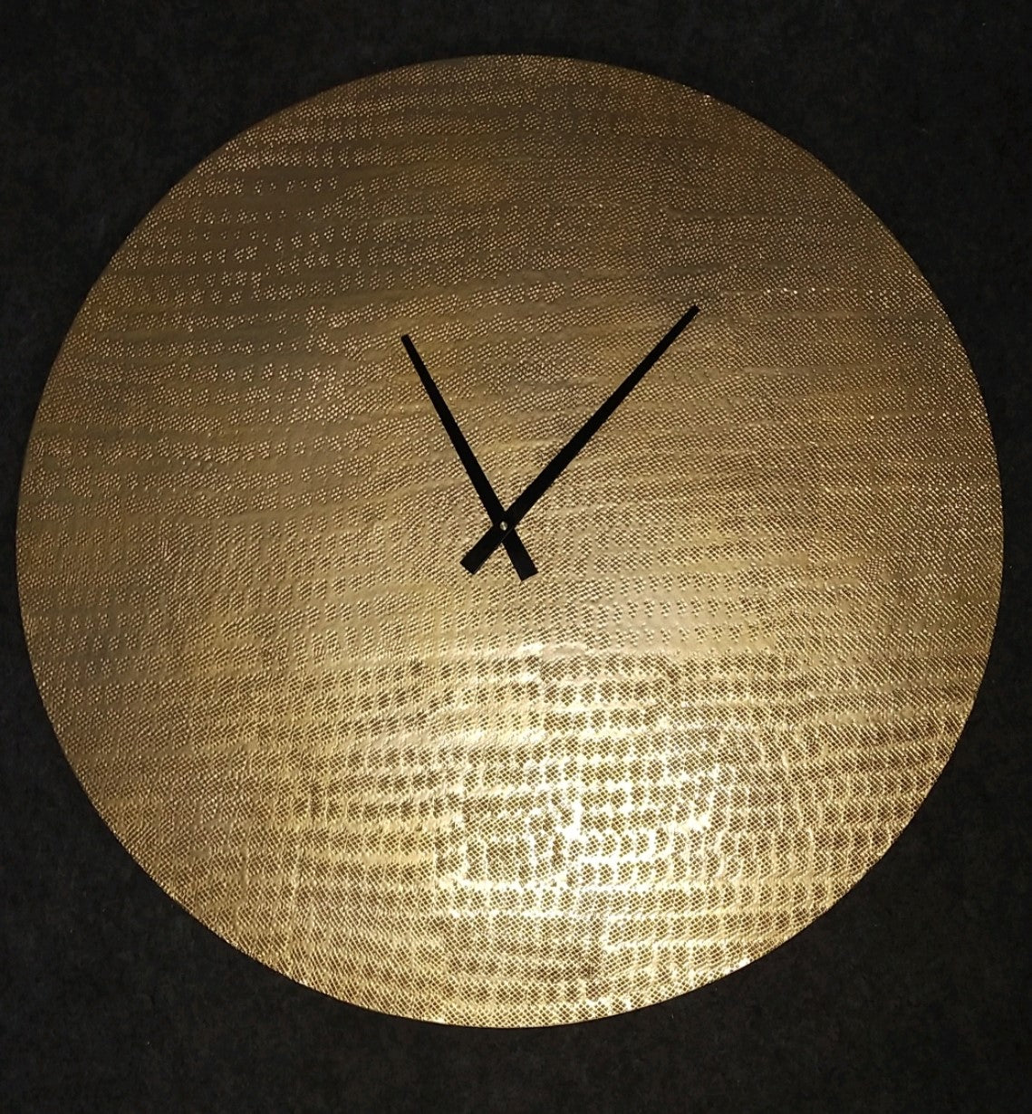 Golden Hammered Circle Wall Clock 24Inch