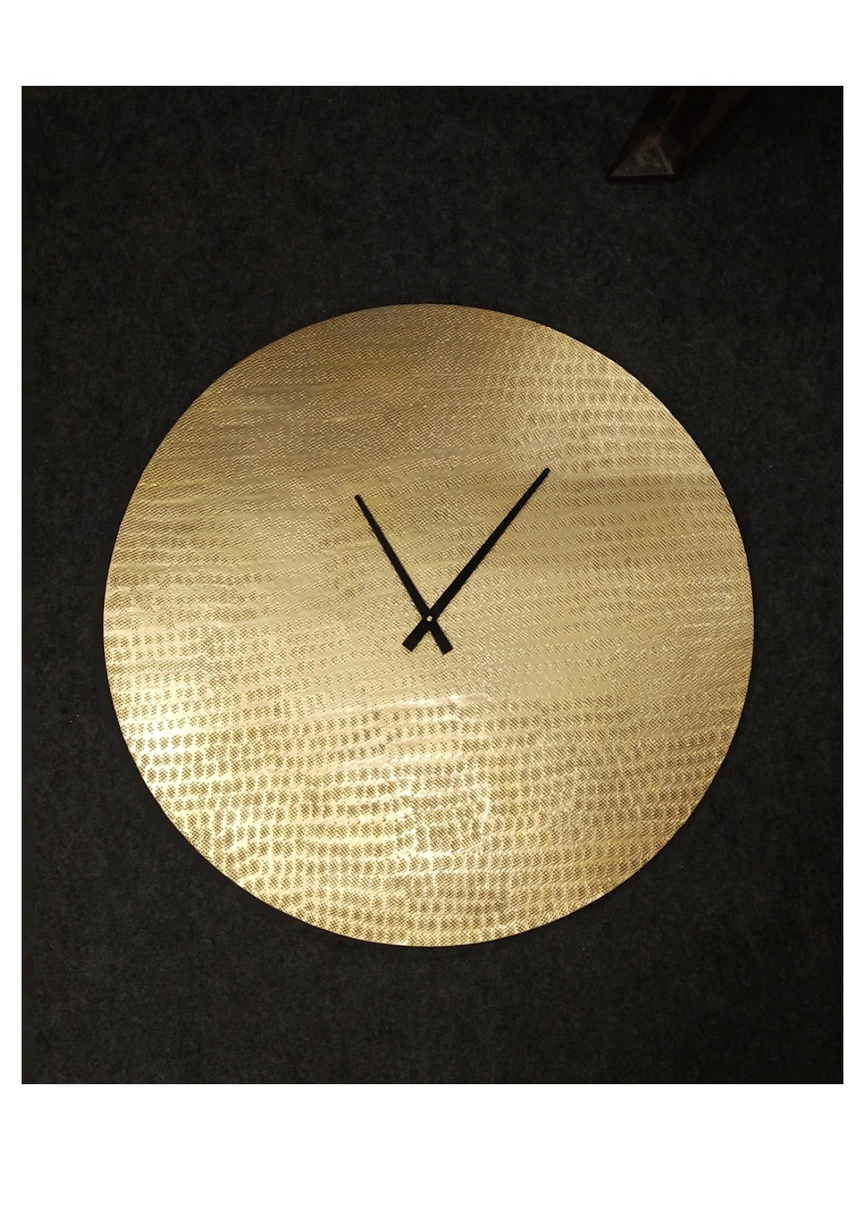 Golden Hammered Circle Wall Clock 24Inch