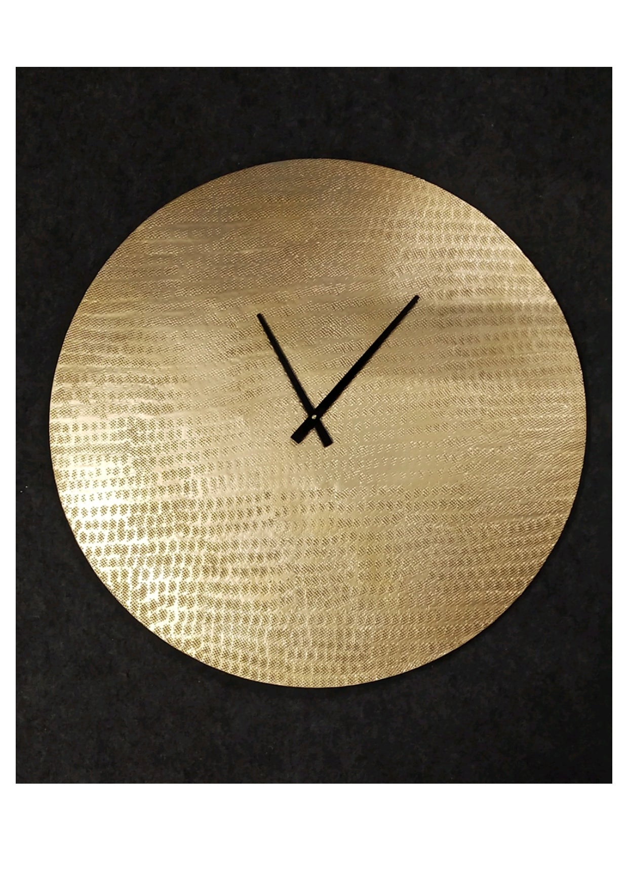 Golden Hammered Circle Wall Clock 24Inch