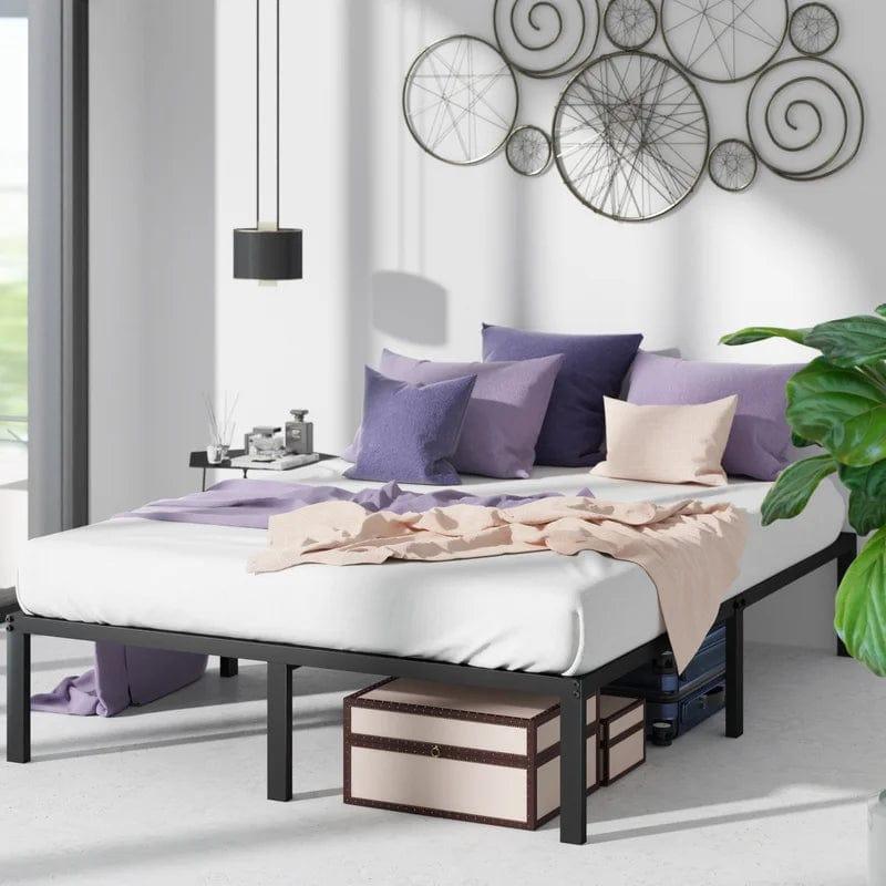 Barbieri Minimal Black Bed Frame With Square Feet - Ouch Cart 