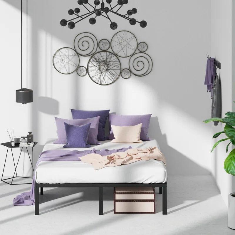 Barbieri Minimal Black Bed Frame With Square Feet - Ouch Cart 