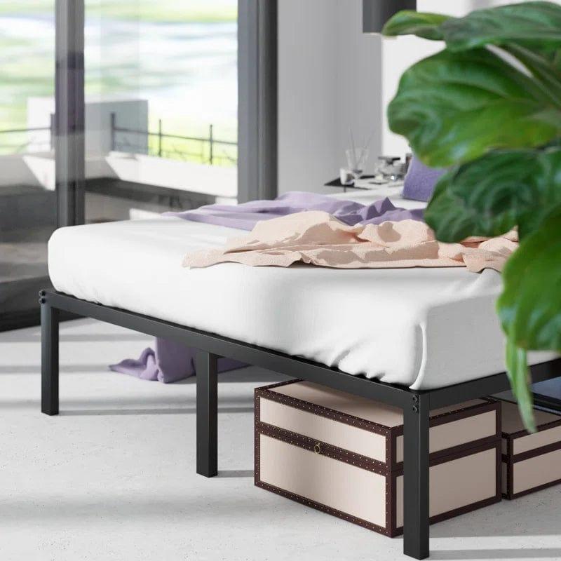 Barbieri Minimal Black Bed Frame With Square Feet - Ouch Cart 