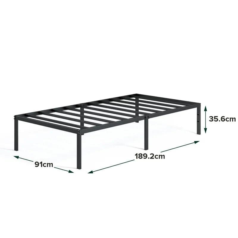 Barbieri Minimal Black Bed Frame With Square Feet - Ouch Cart 