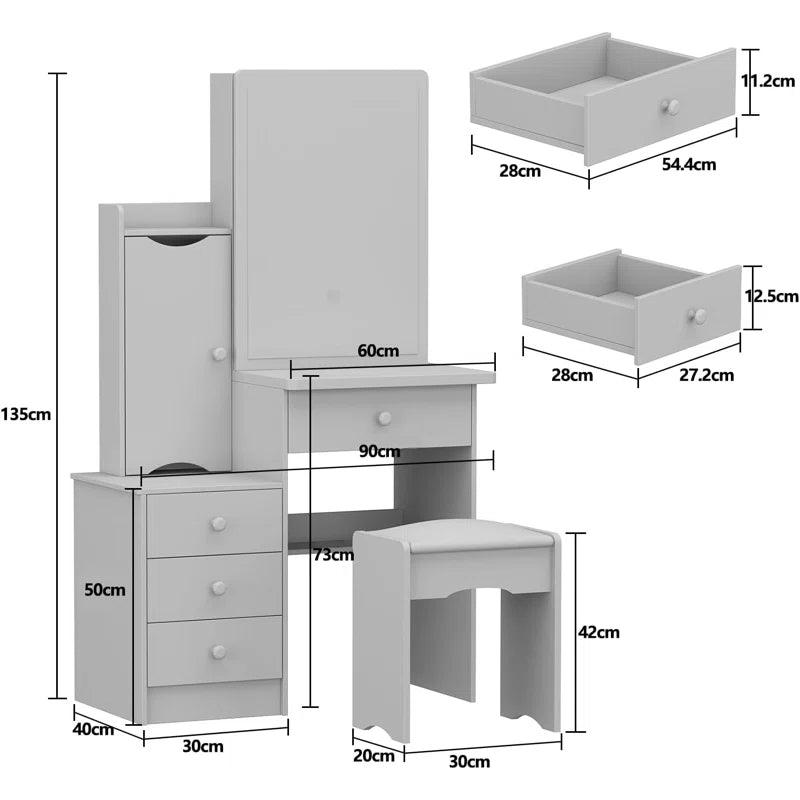 Jonas Dressing Table with Mirror - Ouch Cart 