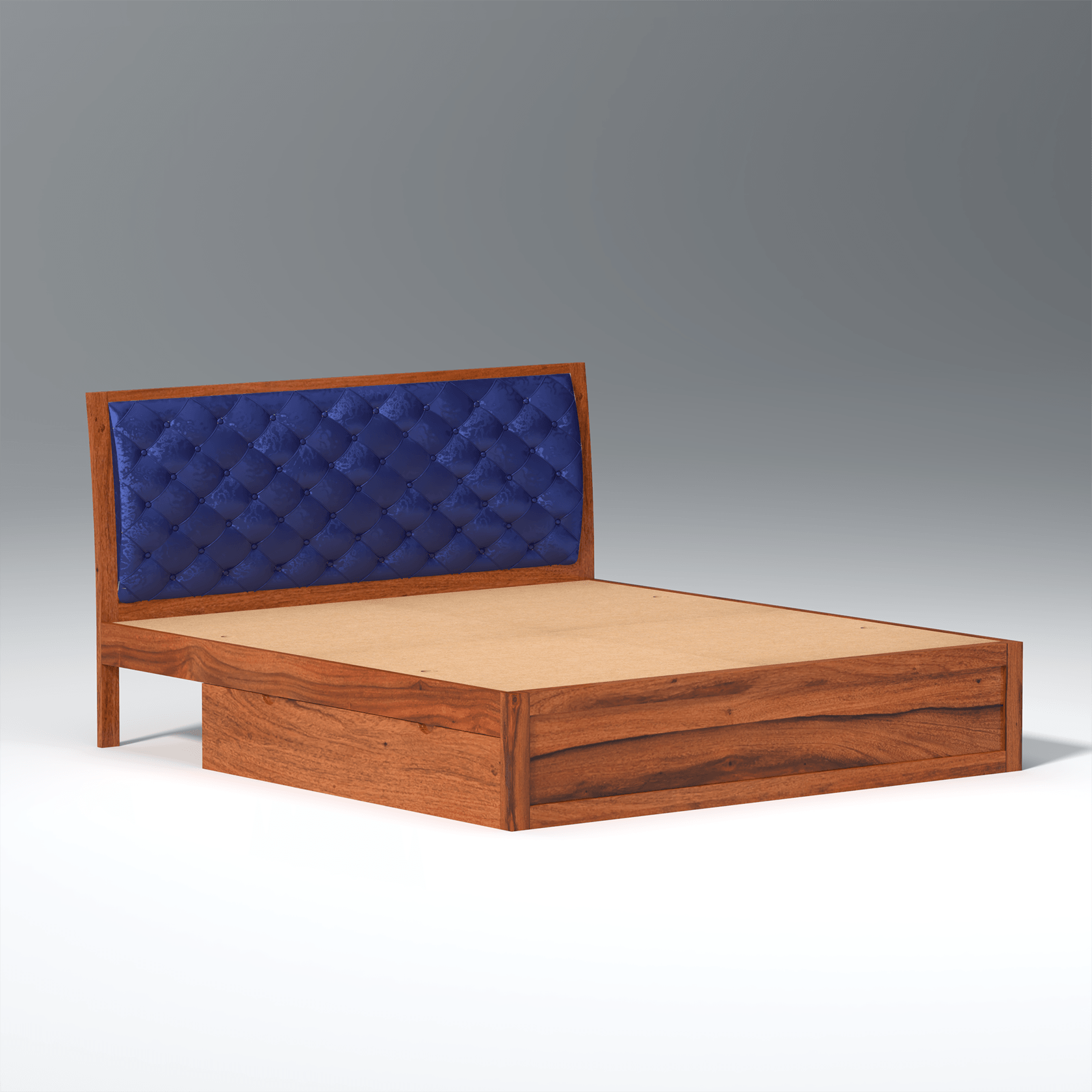 Eleganz Sheesham Wood Bed with Box Storage in Maharani Colour - Ouch Cart 