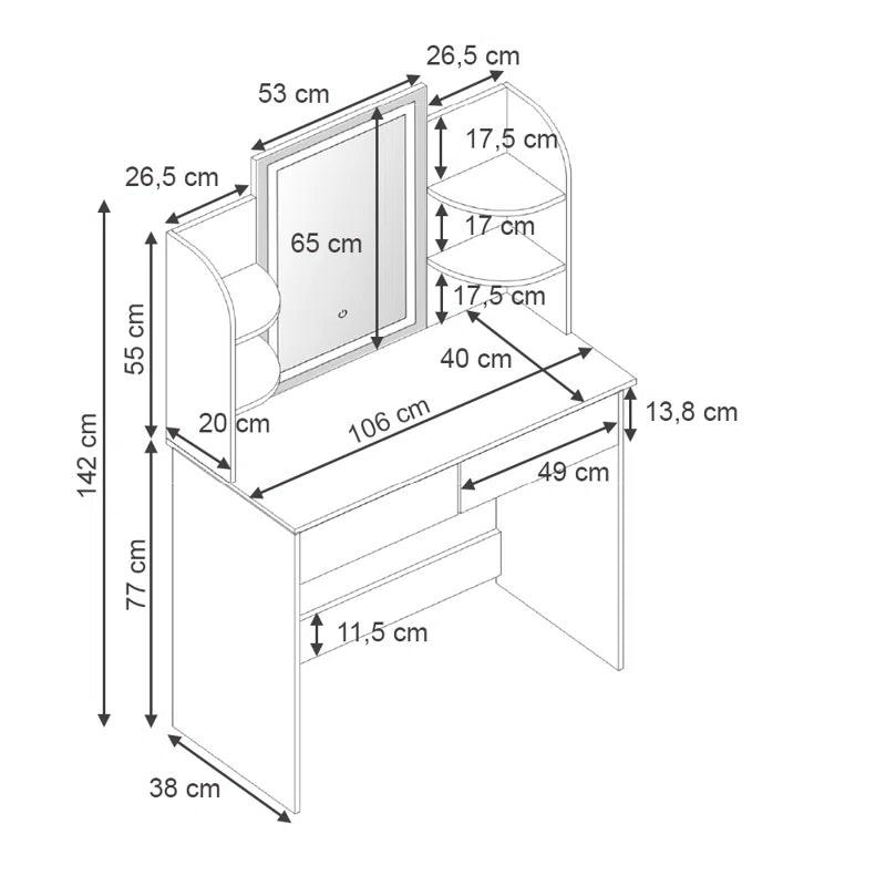 Constanza Dressing Table with Mirror - Ouch Cart 