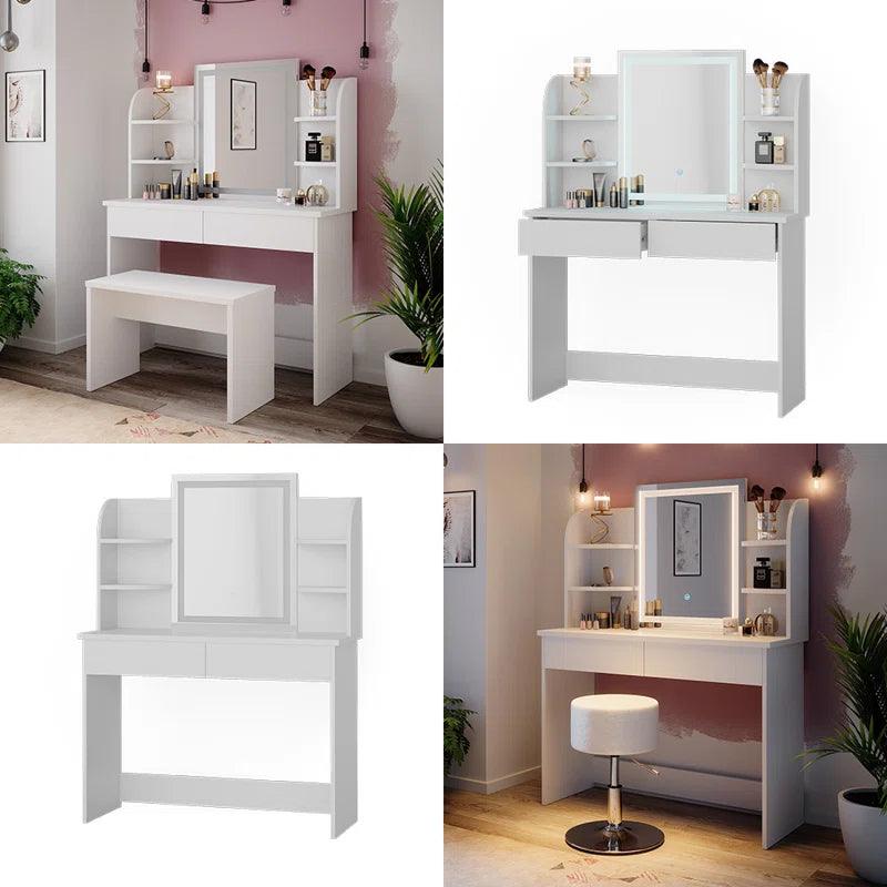 Constanza Dressing Table with Mirror - Ouch Cart 