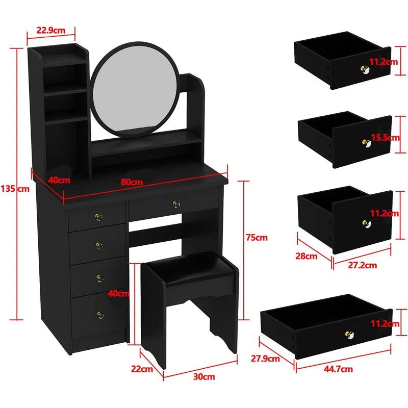 Lucas Dressing Table with Mirror - Ouch Cart 