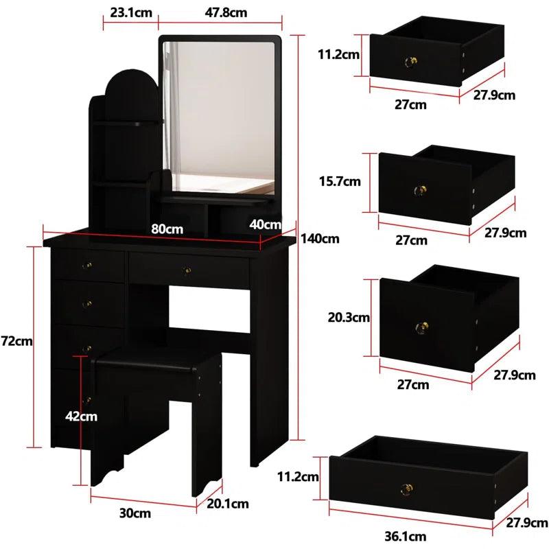 Vicente Dressing Table with Mirror - Ouch Cart 