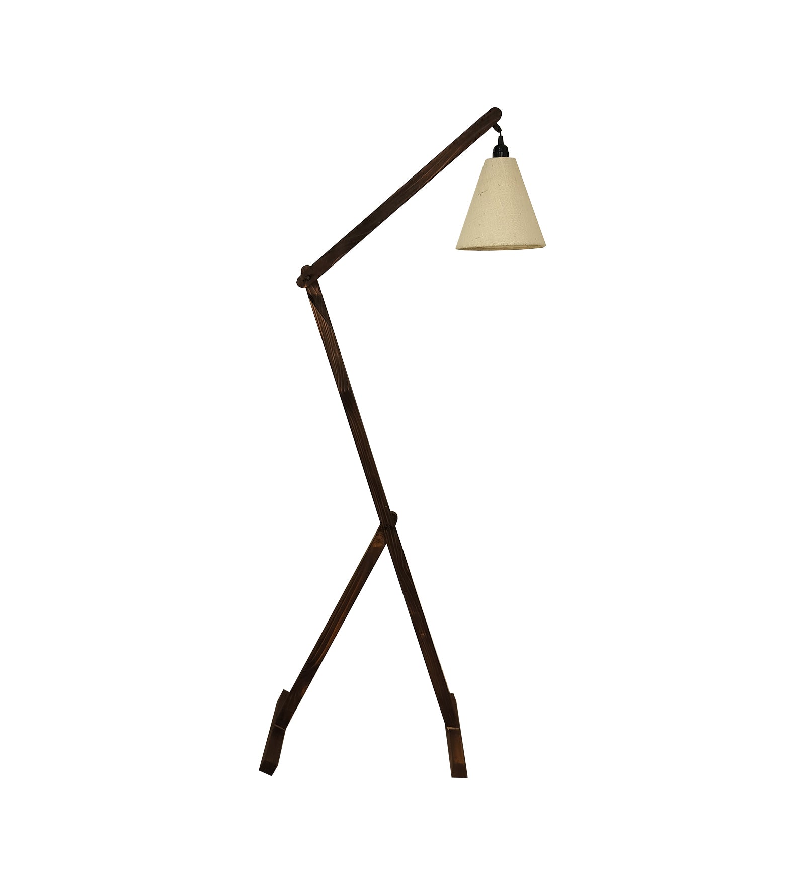 Claire Metal Floor Lamp with Beige Fabric Lampshade