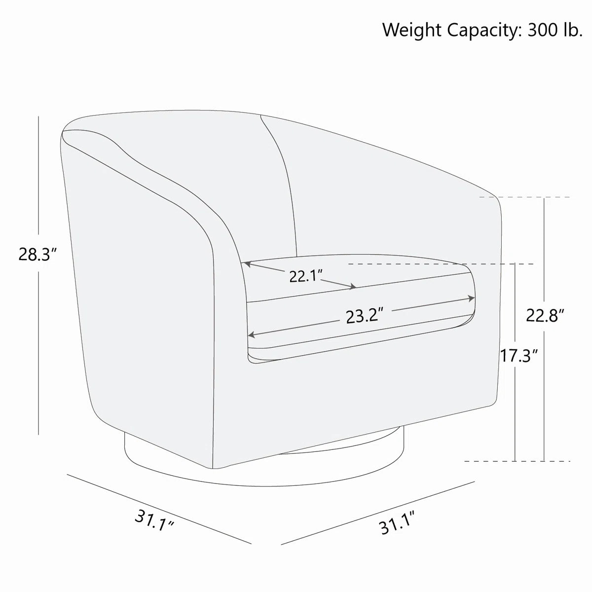 Bennett Upholstered Swivel Barrel Chair