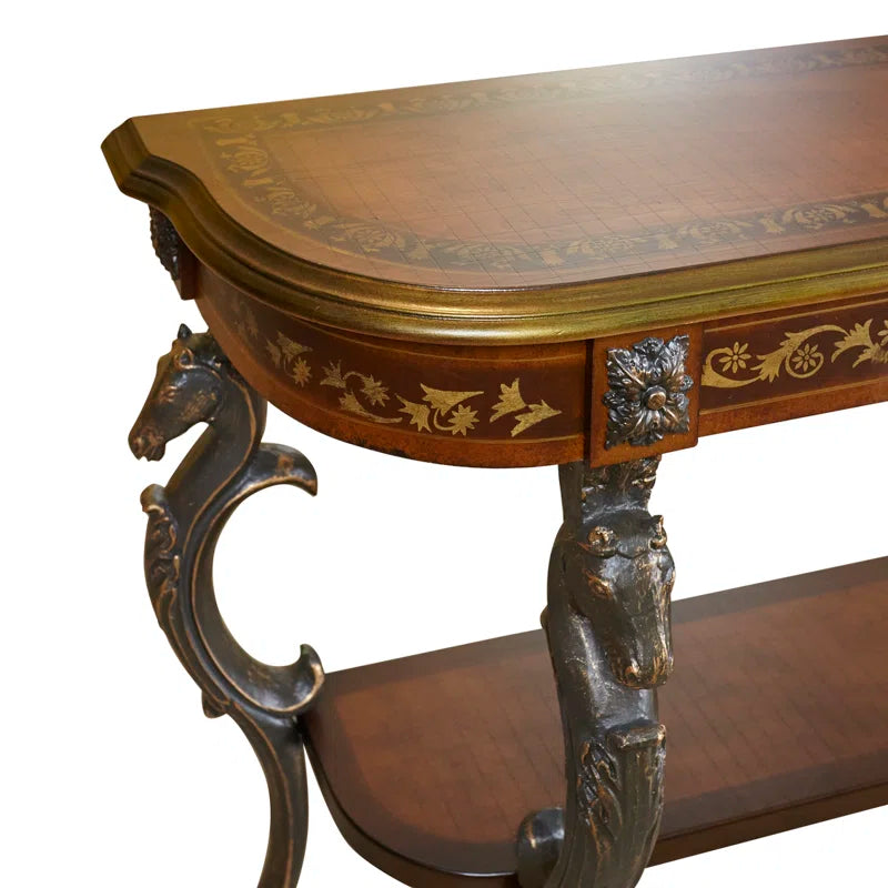 Berkhamstead 42” Console Table with Ornate Horse Motif Legs Design