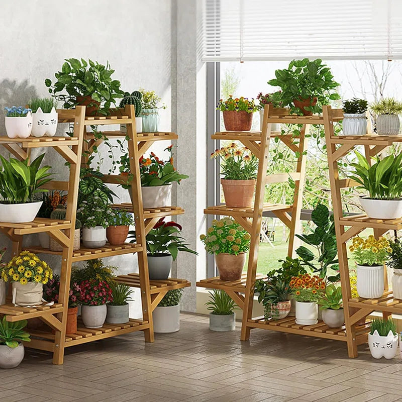 Bamboo Plant Shelf Stand 8 Tier for Indoor and Outdoor Use
