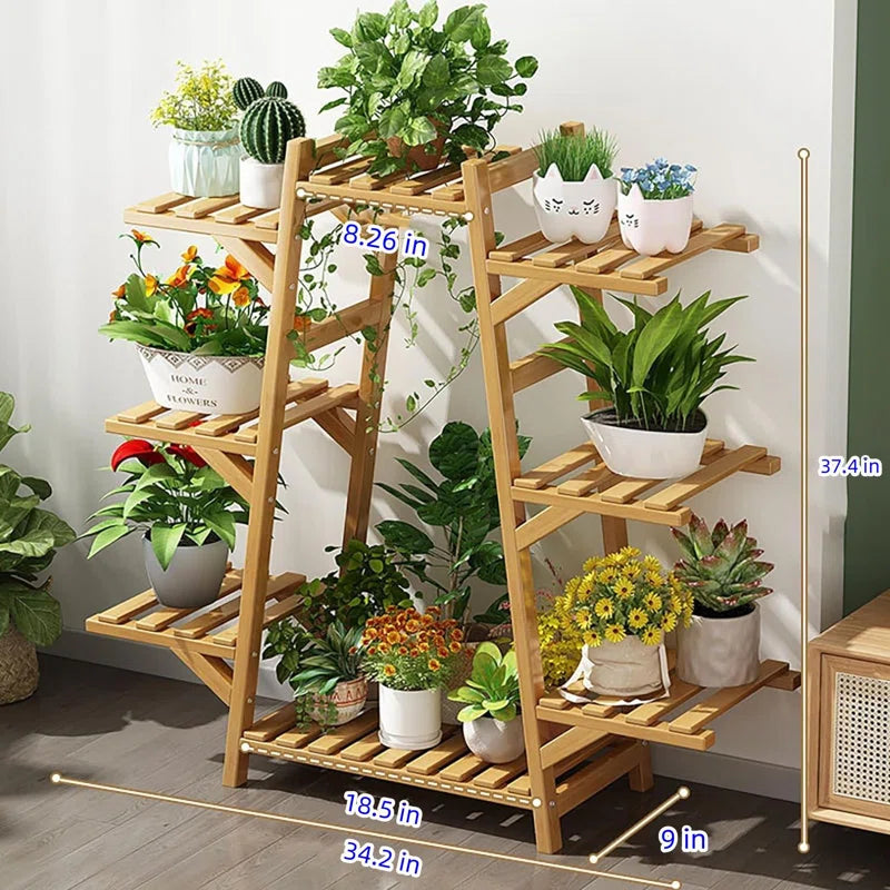 Bamboo Plant Shelf Stand 8 Tier for Indoor and Outdoor Use