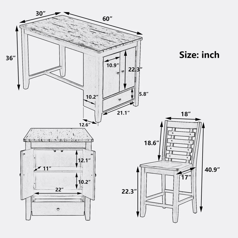 Elegant 5-Piece Marble Top Dining Set: A Fusion of Luxury and Function