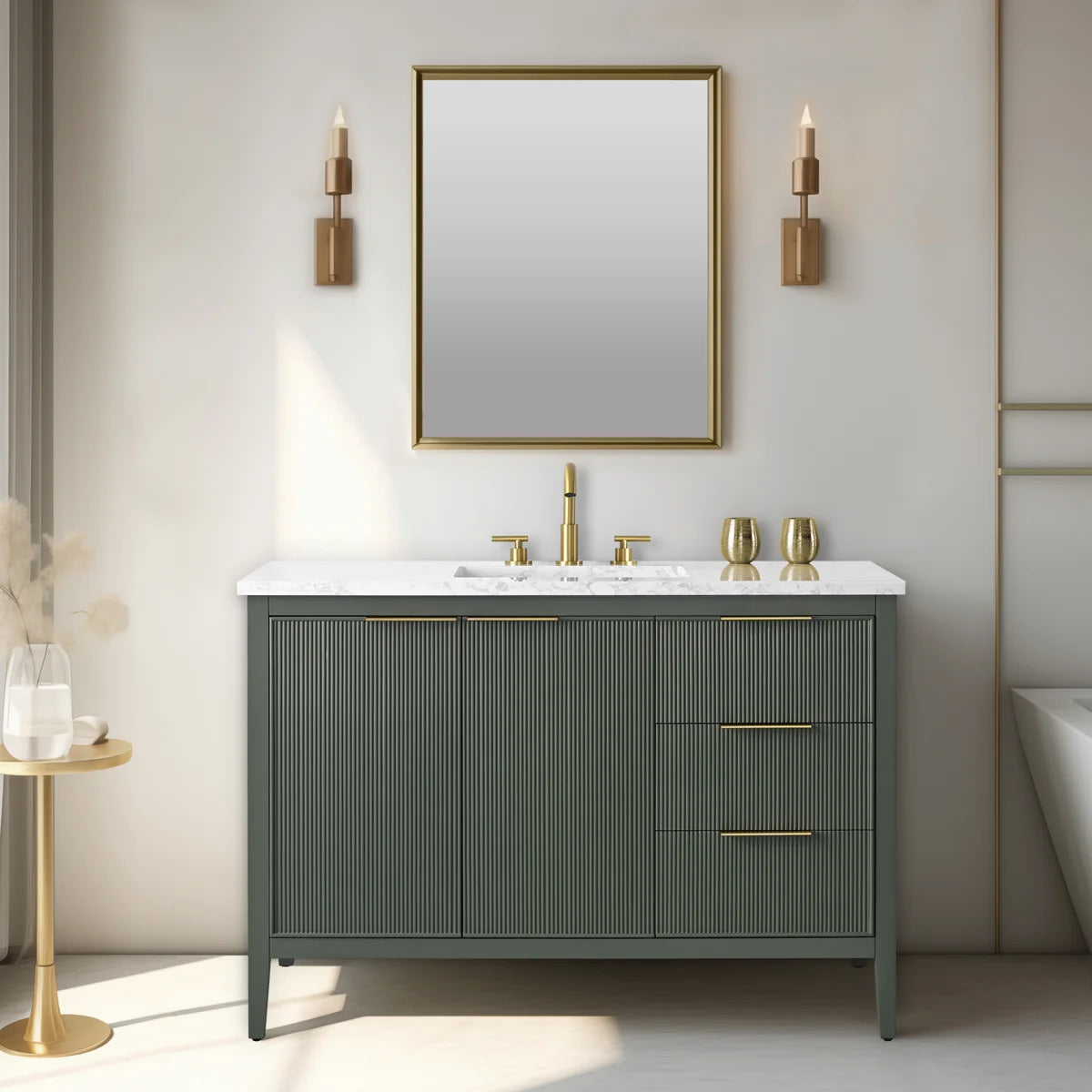 48 Inch Bathroom Vanity with Marble Top | Fox Marvel